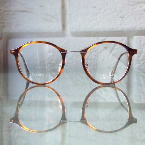 Bardzo lekkie okragle szylkretowe oprawki Ray-Ban RX7073 5588