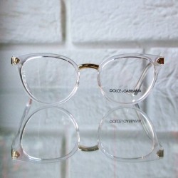 Przezroczyste transparentne oprawki do okularów Dolce&amp;Gabbana - złote zauszniki 0DG5043 50 3133.jpg