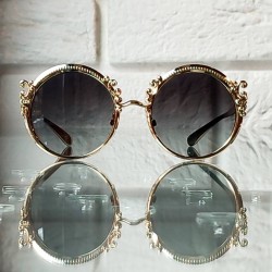Okrągłe złote okulary Dolce&amp;Gabbana DG 2177 02-8G.jpg