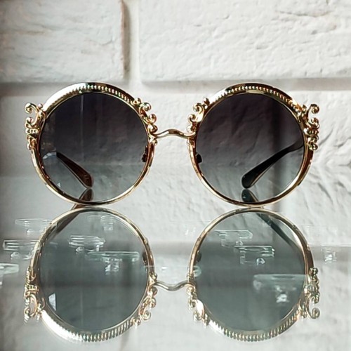 Okrągłe złote okulary Dolce&amp;Gabbana DG 2177 02-8G.jpg