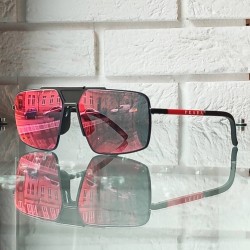 Półlustrzane okulary Prada męskie - kanciaste pilotki PS 52XS 1BO-01M.jpg