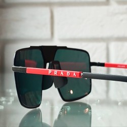 okulary Prada męskie - czerwony pasek na zauszniku - SPS 52X 1BO-01M.jpg