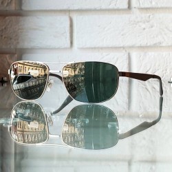 Metalowe męskie okulary przeciwsłoneczne Ray-Ban RB3528 - szare zauszniki.jpg