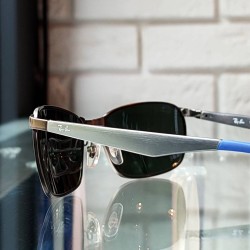 Srebrne okulary Ray-Ban® męskie RB 3534 029-40 - metalowe szczotkowane zauszniki.jpg