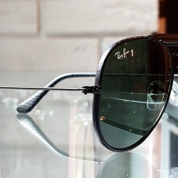 Okulary przeciwsłoneczne Ray-Ban skórzane oprawki -Outdoorsman Craft czarne RB 3422-Q 9040.jpg