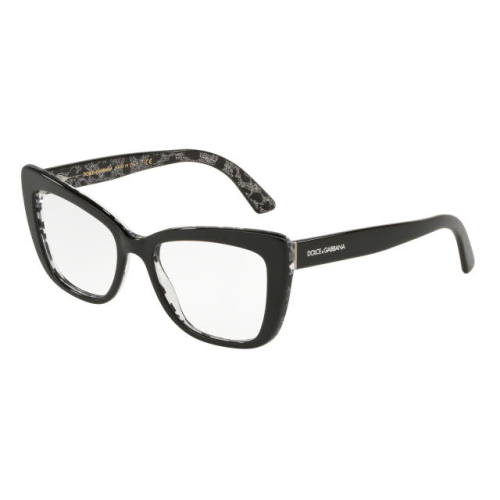 Czarne grube oprawki damskie Dolce&amp;Gabbana DG 3308 3203 - brokatowy środek.png