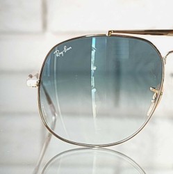 Okulary Ray-Ban złote z niebieskimi szkłami General RB3561_001_3F.jpg