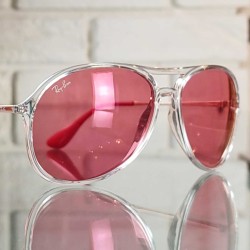 Okulary Ray-Ban Alex czerwone szkla przezroczysta oprawka pilotki 0RB4201 6293C8.jpg
