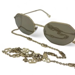 Złote wielokątne okulary Valentino z łańcuszkiem VA2040 3003_5A - 3.jpg
