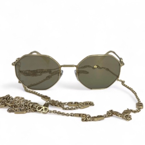 Złote wielokątne okulary Valentino z łańcuszkiem VA2040 3003_5A -5.jpg