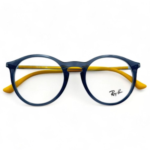 Szare okrągłe oprawki Ray-Ban RB 7132 5722 - żółte zauszniki_2.jpg