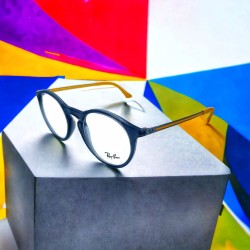 Szare okrągłe oprawki Ray-Ban RB 7132 5722 - żółte zauszniki_6.jpg