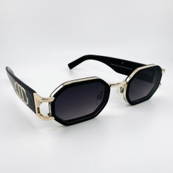 Ośmiokątne niskie czarne okulary Carolina Lemke Shadow CL 3612 01 4.jpg