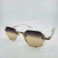 Wielokątne jasne okulary przeciwsłoneczne Carolina Lemke Lore CL 9551 02 47-24-145