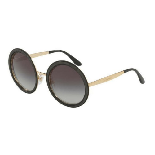 Okulary Dolce&Gabbana DG 2179 1312/8G - czarne okrągłe metalowe