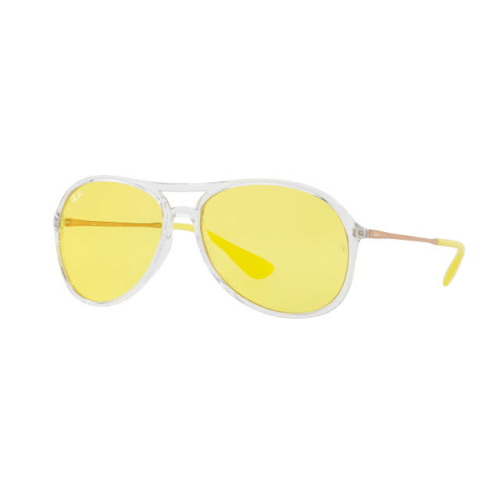 zolte okulary przeciwsloneczne Ray-Ban Alex Krakow w transparentnej oprawce - aviatory bez noskow 0RB4201 59 6295C9