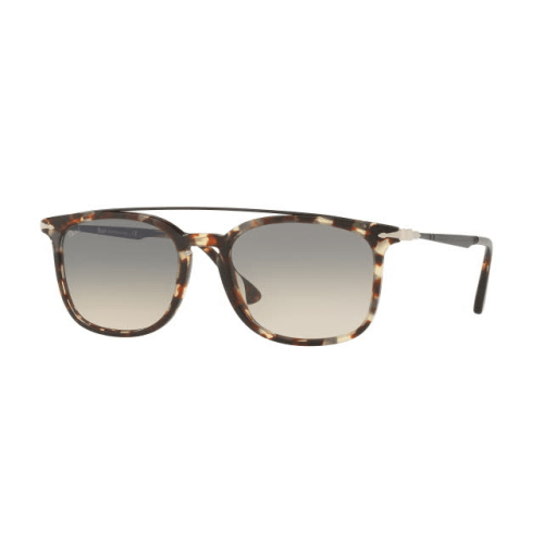 Cetkowane prostokatne okulary Persol w odcieniach chlodnych brazow z cieniowanymi szklami - metalowy zausznik i metalowa belka 0PO3173S 54 105732 -  Persol Krakow