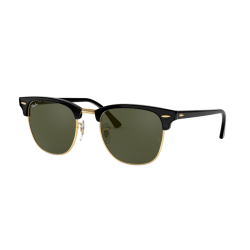 okulary Ray-Ban Clubmaster klasyczne czarne ze zlotym dolem - mniejszy rozmiar 0RB3016 49 W0365 