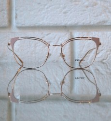 Damskie okulary Prada delikatne metalowe VPR 62U 5117 YEP-1O1