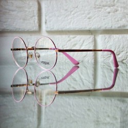 Okragle druciane lenonki rozowe metalowe okulary Vogue VO 4086 5075 4820 135