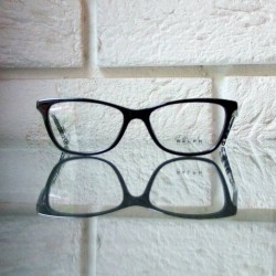 Czarne kocie okulary z zausznikami w panterke Ralph  RA 7057 501