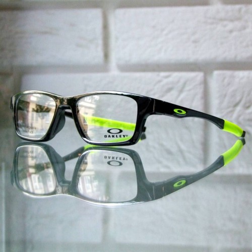 Sportowe oprawki  Oakley Crosslink High Power czarne blyszczace - zielone neonowe zauszniki OX 8117-0252