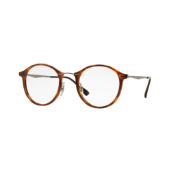 Okragle szylkretowe okulary Ray-Ban tytanowe zauszniki 0RX7073 47 5588